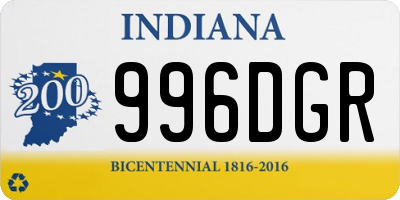 IN license plate 996DGR
