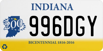 IN license plate 996DGY