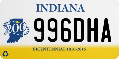 IN license plate 996DHA