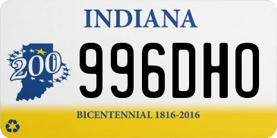 IN license plate 996DHO