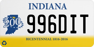 IN license plate 996DIT