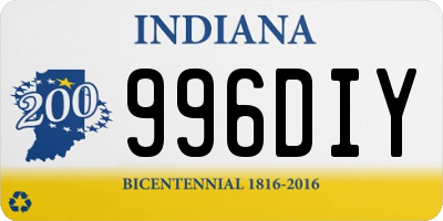 IN license plate 996DIY