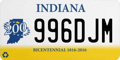 IN license plate 996DJM