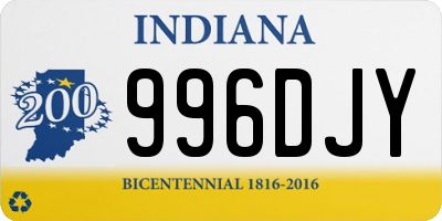 IN license plate 996DJY