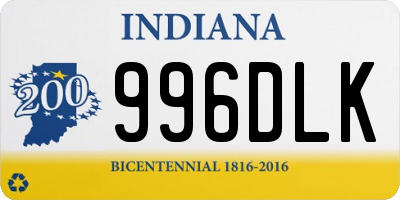 IN license plate 996DLK