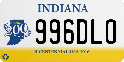 IN license plate 996DLO