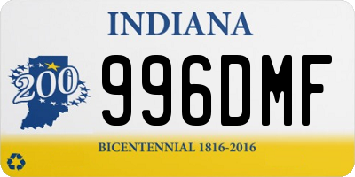 IN license plate 996DMF