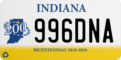 IN license plate 996DNA