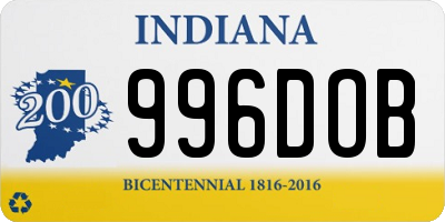 IN license plate 996DOB