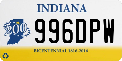 IN license plate 996DPW