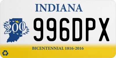 IN license plate 996DPX