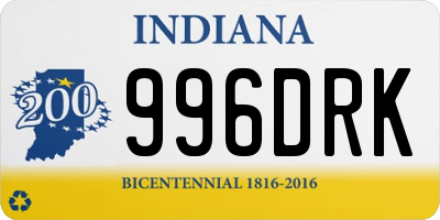 IN license plate 996DRK