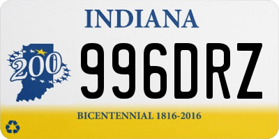 IN license plate 996DRZ