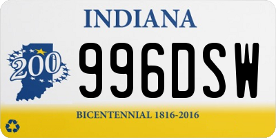 IN license plate 996DSW