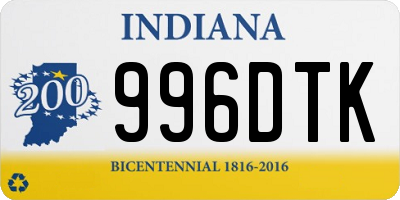 IN license plate 996DTK