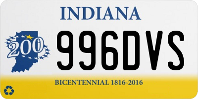 IN license plate 996DVS