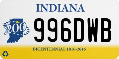 IN license plate 996DWB