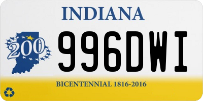 IN license plate 996DWI