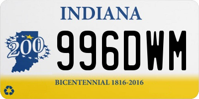 IN license plate 996DWM