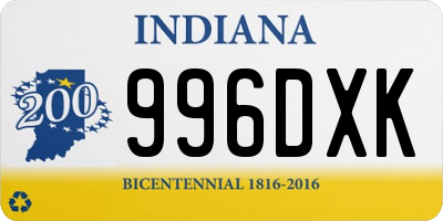 IN license plate 996DXK