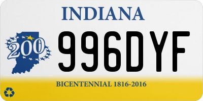 IN license plate 996DYF