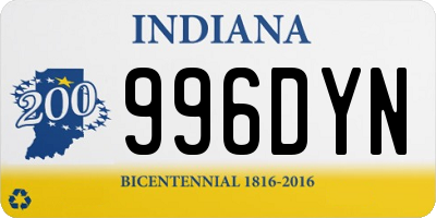 IN license plate 996DYN