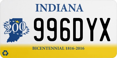 IN license plate 996DYX