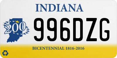 IN license plate 996DZG