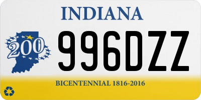 IN license plate 996DZZ