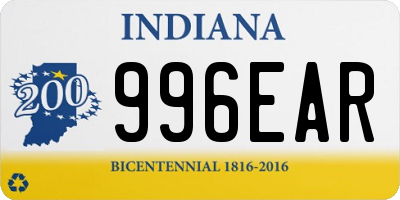 IN license plate 996EAR