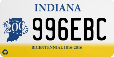 IN license plate 996EBC