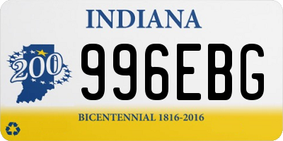 IN license plate 996EBG