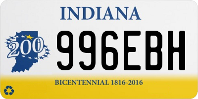 IN license plate 996EBH