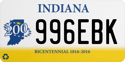 IN license plate 996EBK