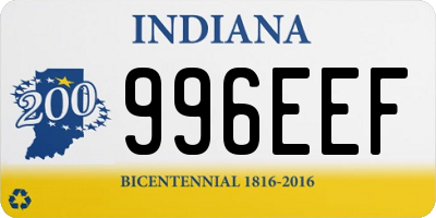 IN license plate 996EEF