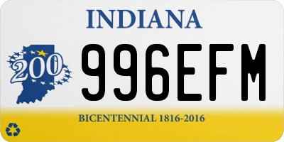 IN license plate 996EFM