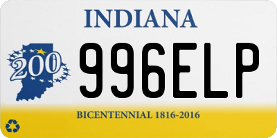 IN license plate 996ELP