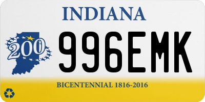 IN license plate 996EMK