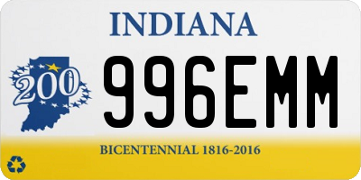 IN license plate 996EMM