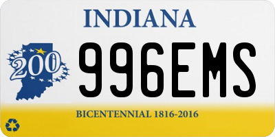 IN license plate 996EMS