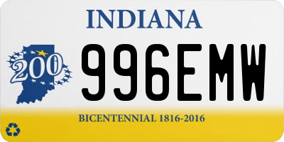 IN license plate 996EMW