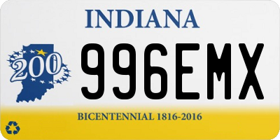 IN license plate 996EMX