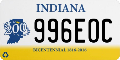 IN license plate 996EOC