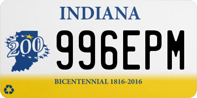 IN license plate 996EPM