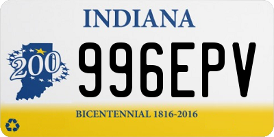 IN license plate 996EPV