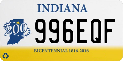 IN license plate 996EQF