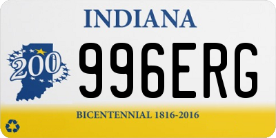 IN license plate 996ERG