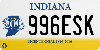 IN license plate 996ESK