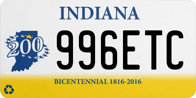 IN license plate 996ETC