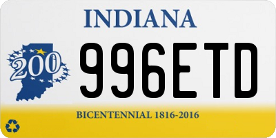 IN license plate 996ETD